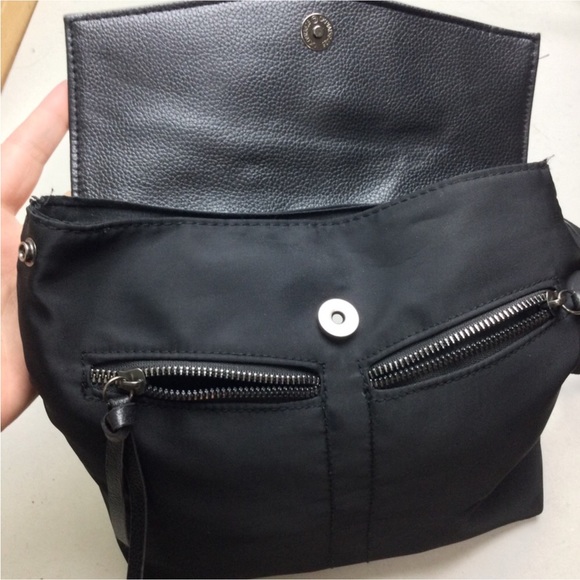 Botkier Trigger Multi-Function Nylon Faux Leather Flap Top Black Mini Backpack - Picture 8 of 13